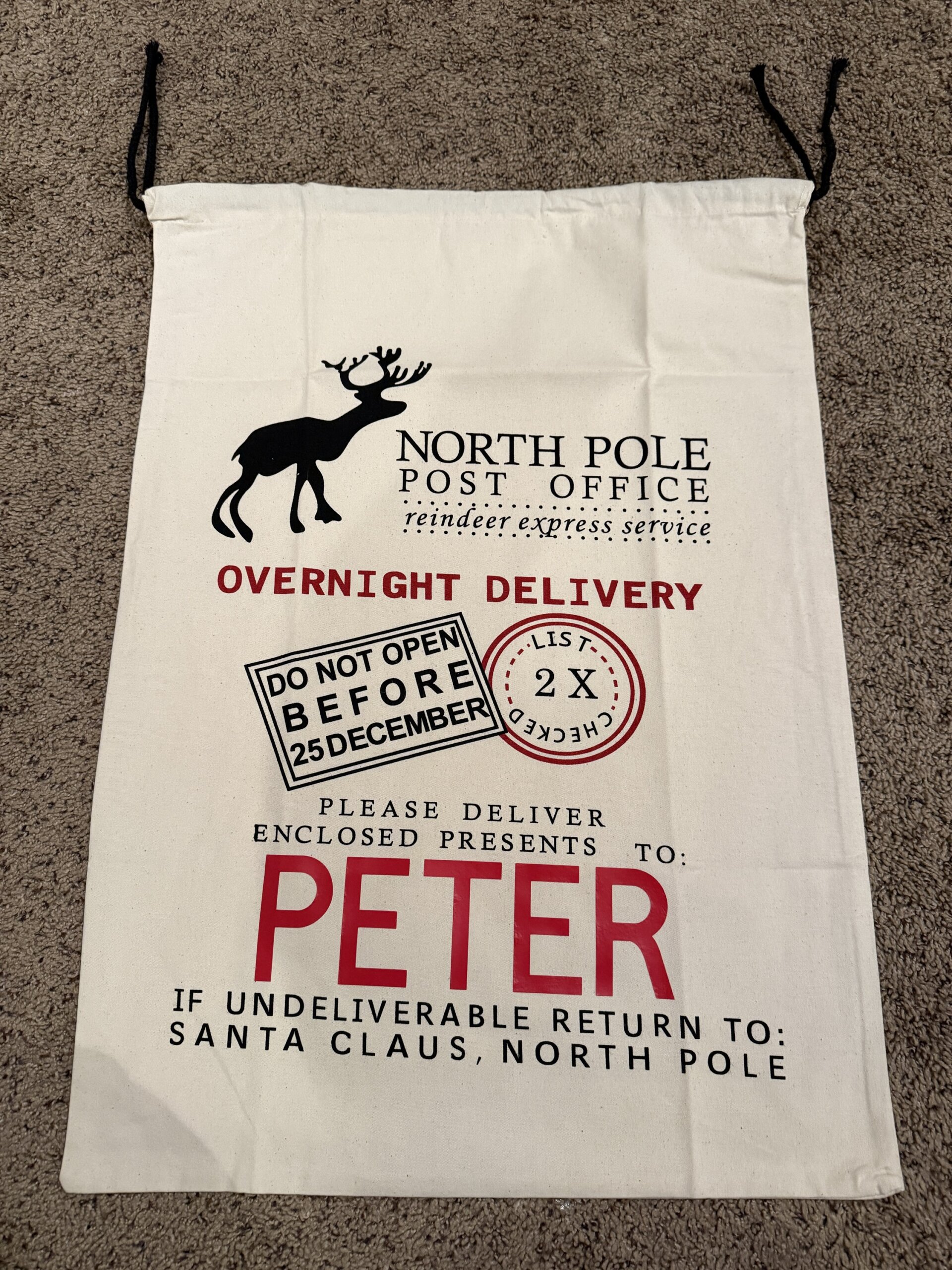 Personalized Santa Sacks-White