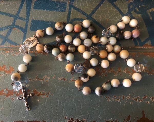natural beaded rosary