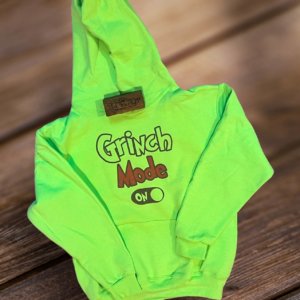 Grinch Mode Hooded Youth Sweatshirt (Green)