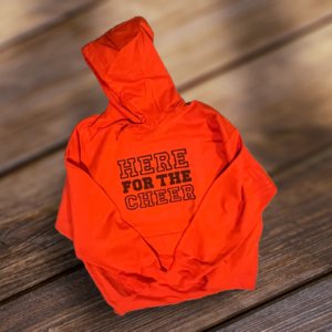 Here For The Cheer Hooded Sweatshirt-Orange
