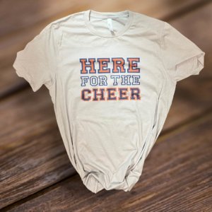 Here For The Cheer Crewneck T-Shirt (Heather Dust)