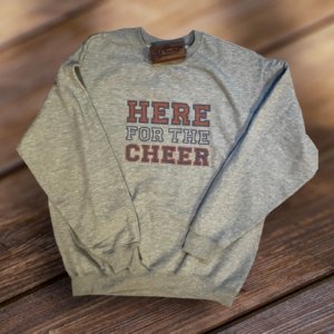 Here For The Cheer Crewneck Sweatshirt-Gray