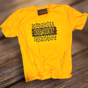 Cross Country Cheetah Crewneck T-Shirt (Gold)