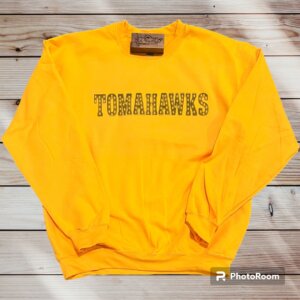 Tomahawks Crewneck Sweatshirt-Gold