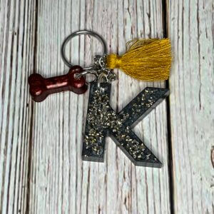 "K" Resin Keychain