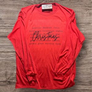 Christmas Spirit Long Sleeve Shirt (Red)