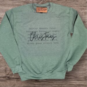 Christmas Spirit Crewneck-Heather Green