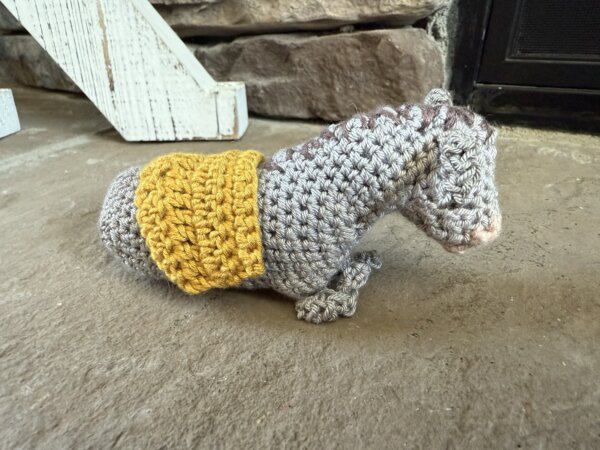 Crocheted Nativity Scene Donkey