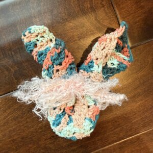 Boo Boo Bunny Dishcloth- Coral Colors