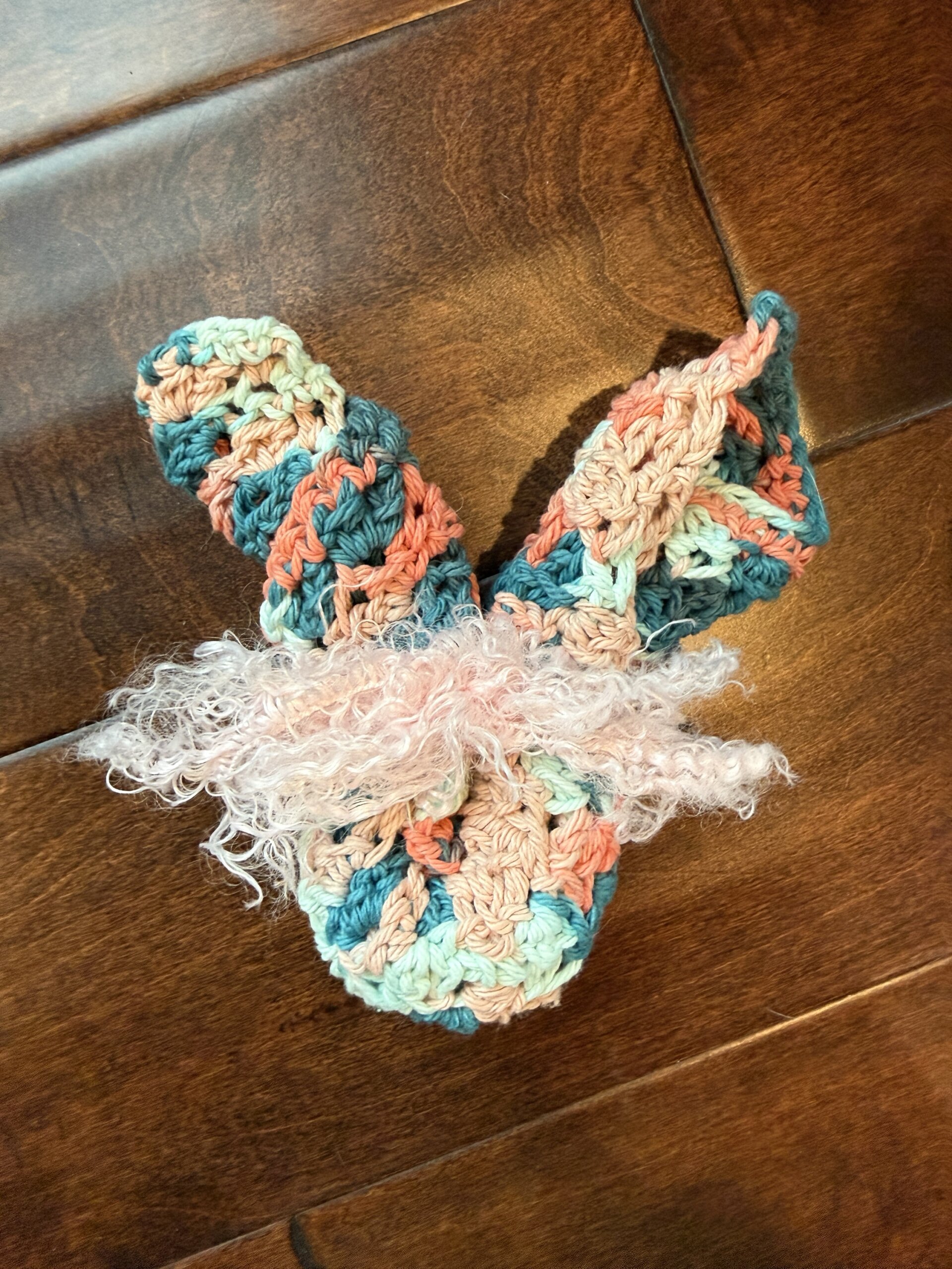 Boo Boo Bunny Dishcloth- Coral Colors