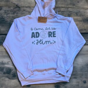 O Come Let Us Adore Him Hooded Sweatshirt (Lilac)