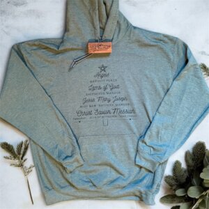 Christmas Tree Hooded Sweatshirt (Heather Sport Dark Green)