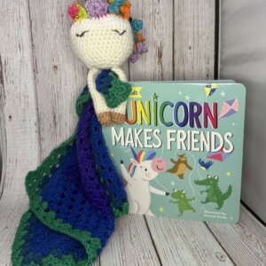 Unicorn Lovey Blanket & A Book